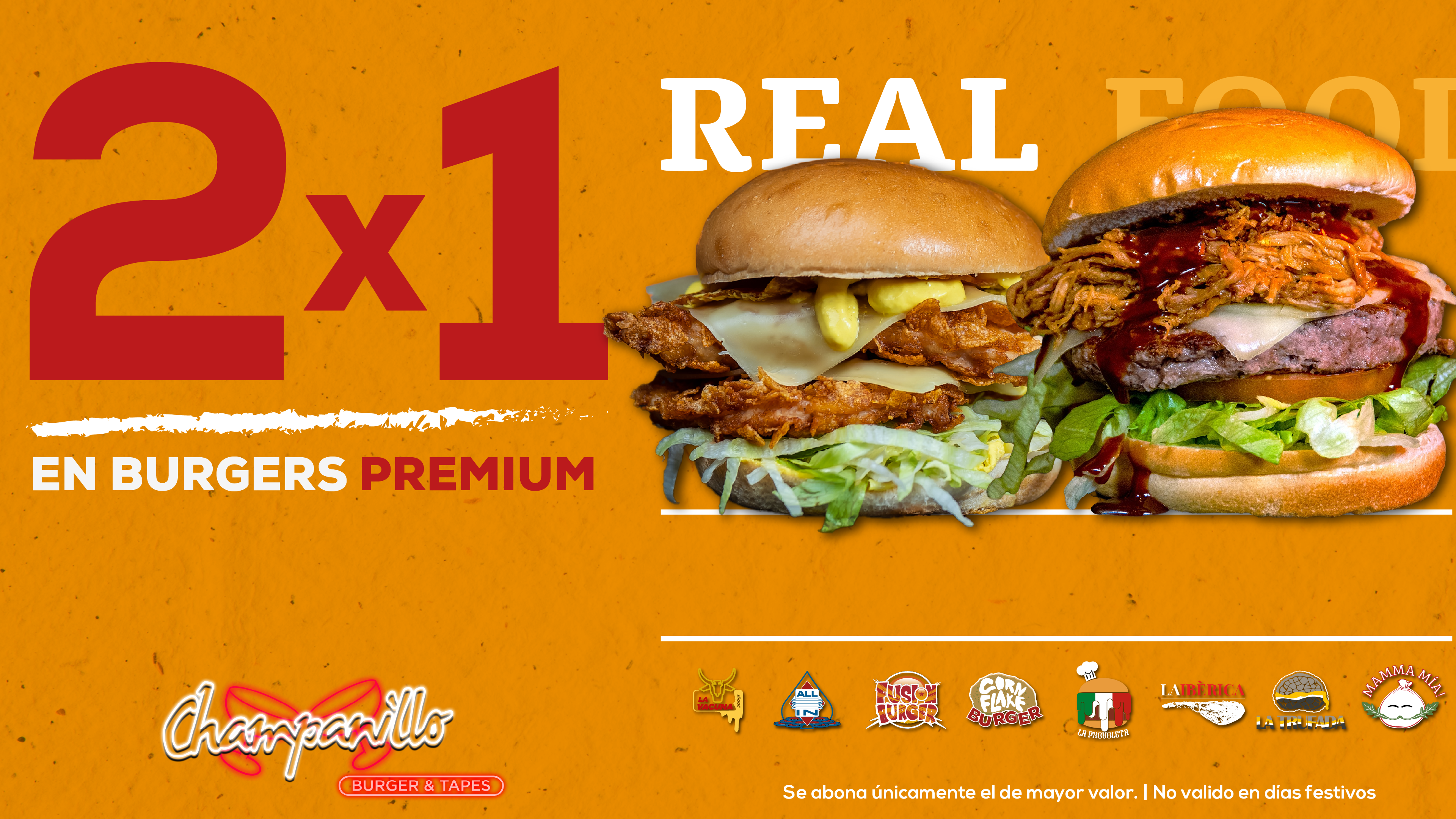 2x1 en Burgers Premium - Champanillo